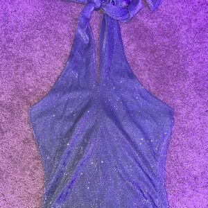Windsor Sparkling blue Halter Crop Top